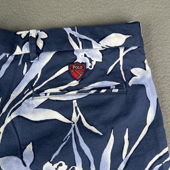 Polo Golf Ralph Lauren Shorts Mens 35 Navy Blue White Floral Golf Classic Fit - Picture 11 of 12